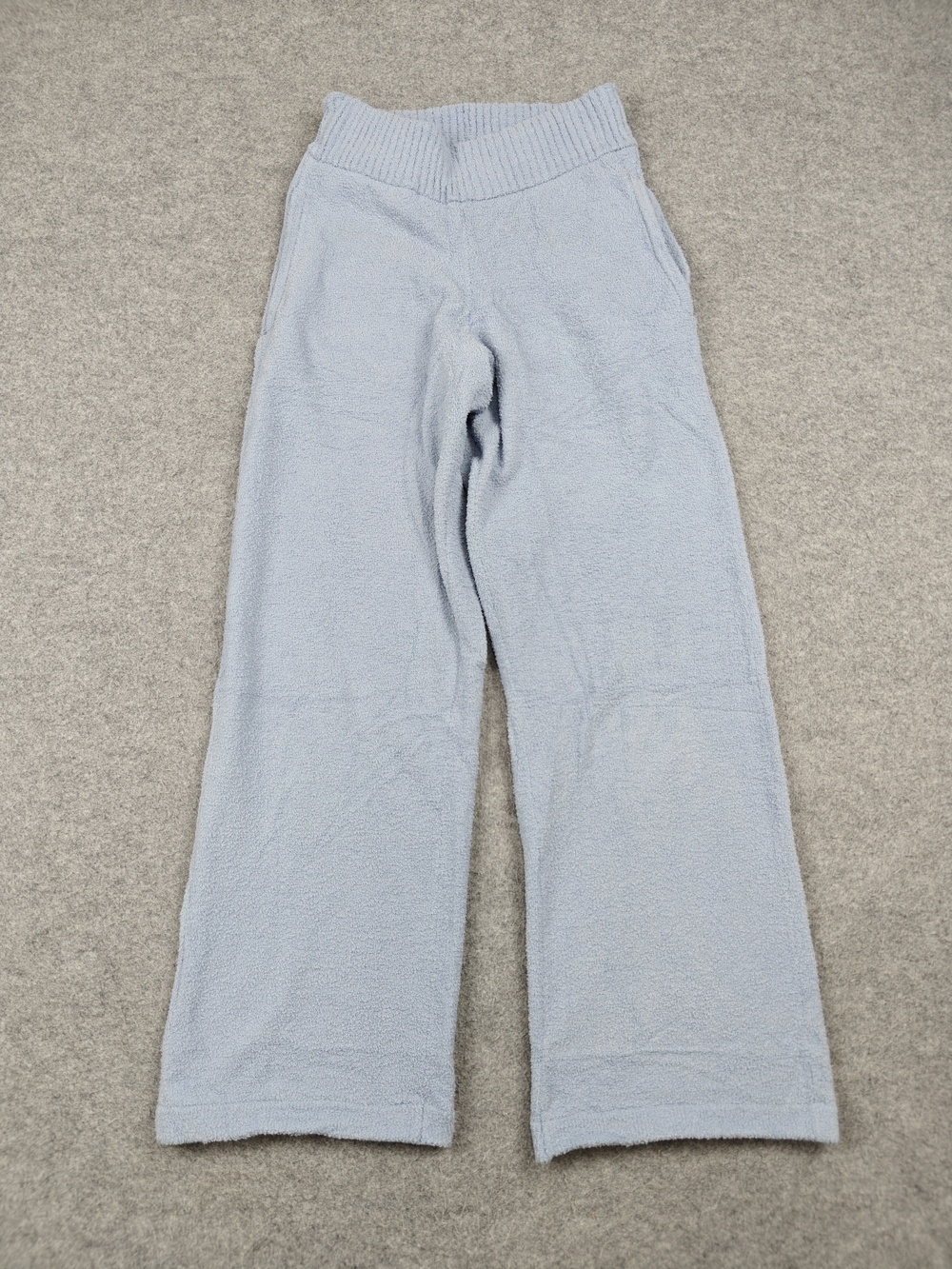 Eberjey Lounge Pants Womens XS Blue Terry Cozy Wide Waistband Relaxed Loungewear